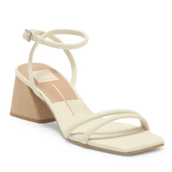 Dolce Vita Marcy Heels 11 White Cream NWOT Sandals Block Heel Wedding Bridal - Picture 1 of 7